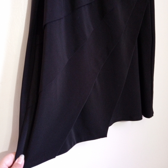 Lauren Ralph Lauren Dress black sleeveless surplice neckline bodycon midi dress - Picture 3 of 9